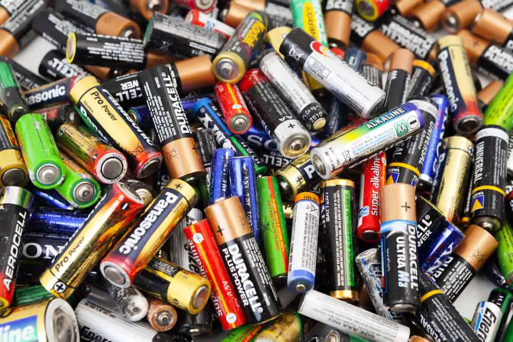 old batteries ready for disposal