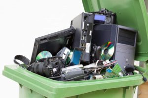 computers in recycling bin