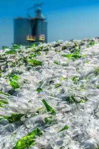 picture of glass bottles being recycled