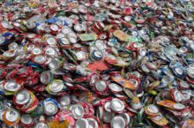 aluminum cans crushed for recycling