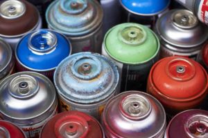 empty spray paint cans