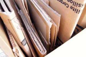 cardboard boxes flattened for recycling