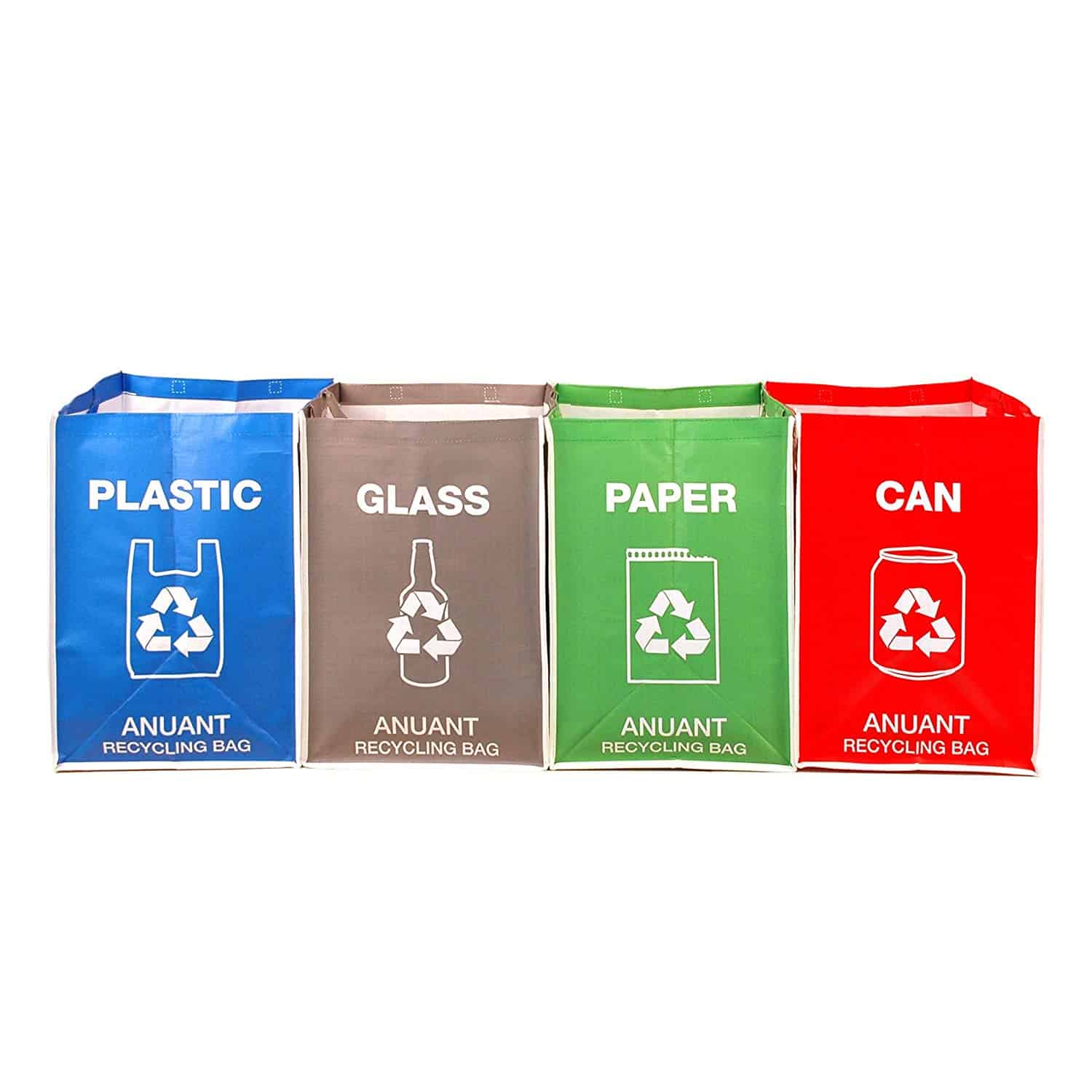 glass paper plastic aluminum recycle bins