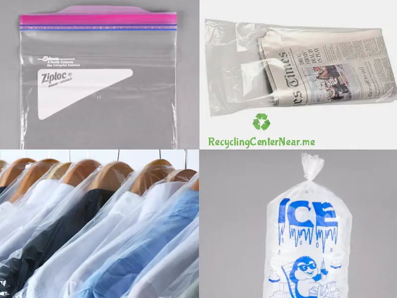 recycle ziploc bags, newspaper bags, ice, bags, dry cleaning bags