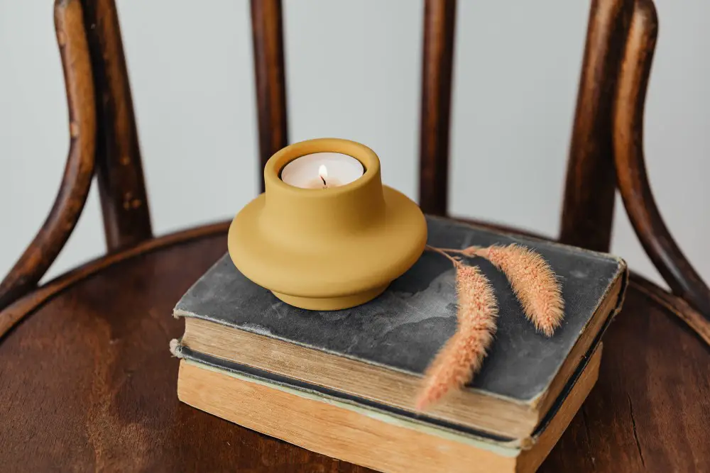 decorative book placed on furniture